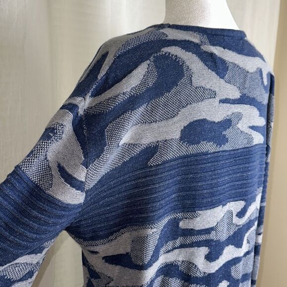 Roy Garage 2X Cotton Blend Heather Blue Fine Knit Crewneck Pullover Sweater - Picture 7 of 9